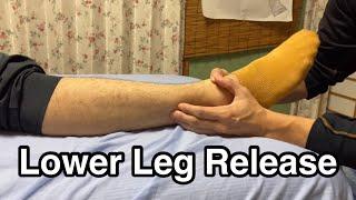 Myofascial release on lateral part of leg