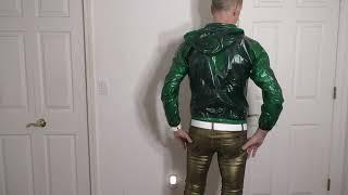 PVC Rain Jacket and shiny Spandex pants