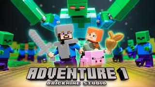 Minecraft Adventure - В поисках золотого яблока Атака зомби - LEGO 