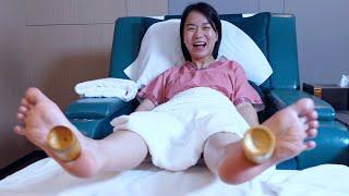 ASMR  Chinese Cupping Foot Massage & Pedicure  Friendliest Masseuse Ever