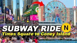 NYC Subway Ride to Coney Island–Stillwell Avenue from Times Square–42nd Street  N Train Ride