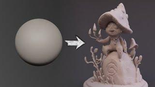 Making a figurine in ZBrush - Mushroom Guy