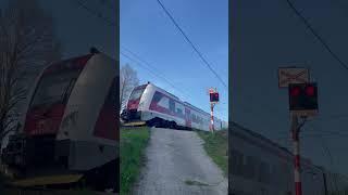 Železničné priecestie Skalité-Kudlov #1 - 4.5.2023  Slovak railroad crossing M96 CLC #shorts #12