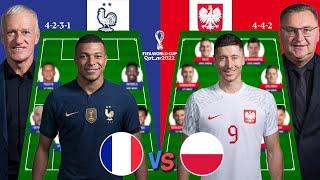 FRANCE VS POLAND - ROUND OF 16  Head to Head Potential Lineups FIFA QATAR WORLD CUP 2022