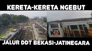 KERETA-KERETA NGEBUT DI JALUR DOUBLE-DOUBLE TRACK DDT BEKASI-JATINEGARA 2724