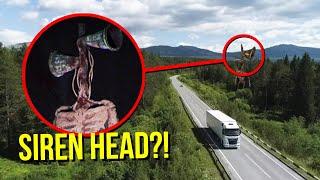 DRONE CATCHES SIREN HEAD AT HAUNTED SIREN HEAD FOREST SCARY