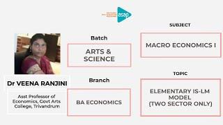 ASAP Arts & Science Session 53  𝐁𝐀 𝐄𝐜𝐨𝐧𝐨𝐦𝐢𝐜𝐬  𝐄𝐥𝐞𝐦𝐞𝐧𝐭𝐚𝐫𝐲 𝐈𝐒-𝐋𝐌 𝐌𝐨𝐝𝐞𝐥 𝐛𝐲 𝐃𝐫 𝐕𝐞𝐞𝐧𝐚 𝐑𝐚𝐧𝐣𝐢𝐧𝐢