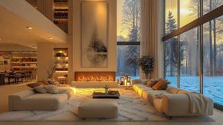 Winter Jazz Music In A Cozy Living Room - Soft Jazz Background Music With Relaxing Fireplace Sounds