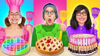 GRANNY VS ME VS MOM COOKING CHALLENGE  Funny Kitchen Hacks by 123GO FOOD