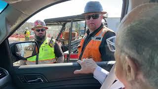 Mayor Rudy Guiliani visits the site of the East Palestine train Derailment