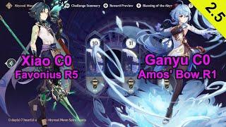 Duo Xiao C0 Favonius R5 & Ganyu C0 Amos Bow R1 Spiral Abyss 2.5 Floor 12 Full Star Genshin impact