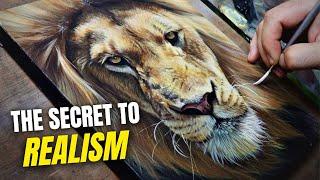 This is THE BEST TIP for REALISTIC PAINTING  Painting a Lion in Acrylics