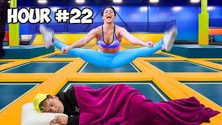 24 HOUR OVERNIGHT CHALLENGE IN TRAMPOLINE PARK