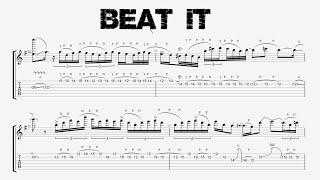 Michael Jackson feat. Van Halen - BEAT IT - Guitar Solo Tutorial Tab + Sheet Music
