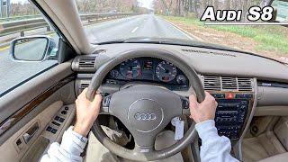 Driving the 2001 Audi S8 - Redlining The D2 Quattro V8 Limo POV Binaural Audio