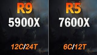 Ryzen 5 7600X vs Ryzen 9 5900X - Benchmarks in 10 applications - Which one is better?