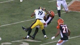 JuJu Smith-Schuster Vicious Block on Vontaze Burfict  Steelers vs. Bengals  NFL