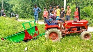 Mini Mahindra Tractor Stuck in Mud  Mini Tractor Power Test  Mahindra Tractor  Tractor Video