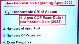 Apsc Notification 2023  Apsc CCE Prelims 2023 Date Apsc Posts and Number Of Vacancies in 2023 