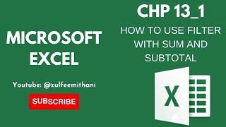 How to use Currency function Subtotal with Filter function #youtube #msexcel #trending   #pakistan