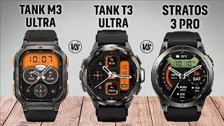 KOSPET TANK M3 ULTRA Vs KOSPET TANK T3 ULTRA Vs Zeblaze Stratos 3 Pro Rugged Smartwatch 2024