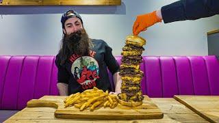 BREAK THE RECORD NUMBER OF BURGERS EATEN TO GET IT FREE  CECES BUILD-IT CHALLENGE  BeardMeatsFood