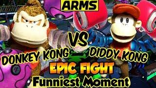 ABM Donkey Kong Vs Diddy Kong  ARMS Gameplay Match Battle  ᴴᴰ