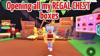 Opening all my REGAL CHEST BOX to get a LEGENDARY PET WEAR  Roblox Adopt me