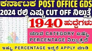 KARNATAKA POST OFFICE GDS EXPECTED CUT OFF 2024  ANALYSIS OF 2023 CUT OFF GDS POST IN KARNATAKA 