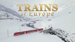Trains of Europe 4k - Relaxing Scenic Film w Inspiring Piano Music