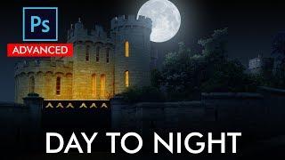 Convert Day Scene to Night Time in Adobe Photoshop - Urdu  Hindi