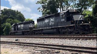 Norfolk Southern local P64 departs Z line for the main 1145 hrs. Friday 23 June 2023 74° 84% W 2-5