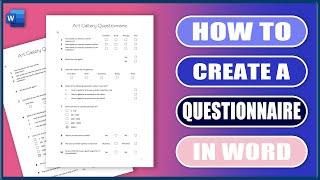 How to make a questionnaire in Word  QUESTIONNAIRES  Microsoft Word Tutorials