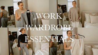 WORK WARDROBE ESSENTIALS  workwear outfits closet staples office style