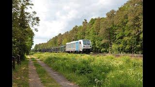 Railpool Bombardier Traxx 187 307-4 mit leeren Autotransportwagen in Dieburg Kreis Darmstadt