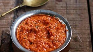 Red chilli garlic chutneyeasy recipe in tamil