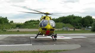EMS helicopter Christoph Brandenburg takeoff at hospital  H145 BK 117 D2 D-HYAM
