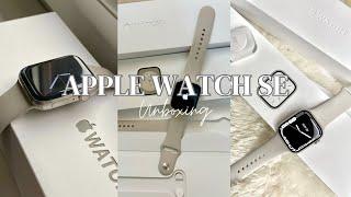  Apple Watch SE 2nd Gen 2023 unboxing 40mm Starlight + set up & accessories 𐙚˙⋆.˚ ᡣ𐭩