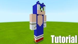 Minecraft How To Make a Sonic Statue Sonic the Hedgehog Tutorial