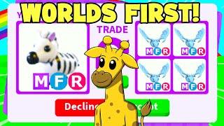 trading the WORLDS FIRST MEGA ZEBRA adopt me