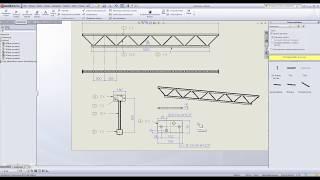 BSD SolidWorks - kratownica stalowa steel truss