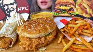 ASMR KFC FOOD *FRIED CHICKEN BURGERSANDWICH + SPICY FRIES MUKBANG No Talking EATING SOUNDS