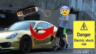 ELECTRIC BAIT CAR PRANK GOLDEN PORSCHE