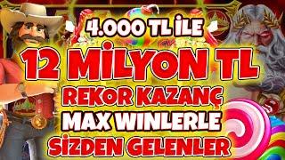 Slot Oyunları  Sizden Gelenler  4.000 TL ile 12 Milyon TL  Büyük Kazançlar  MAX WİNLER