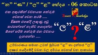 මුර්ධජ “ළ” හා දන්තජ “ල”  අක්‍ෂර යෙදීමේදී වචන වල අර්ථය  Sinhala Grammar 06