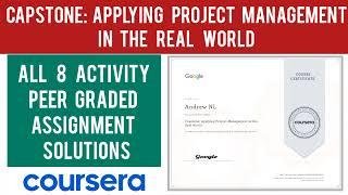 Capstone Applying Project Management in the Real World Answers  Google Project Management Answers