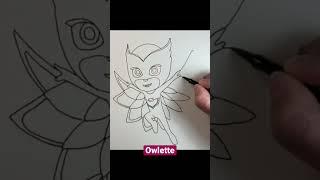 Owlette Drawing ️ #drawing #shorts #art #howtodraw #tutorial #artist #owlette #pjmasks #artwork