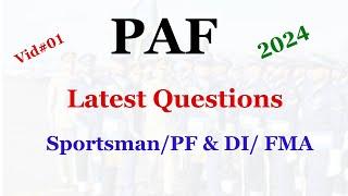 Pak Air Force PAF AirmanSportsmanPF & DIFMA Latest Questions 2024