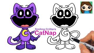 How to Draw CatNap Smiling Critters  Poppy Playtime