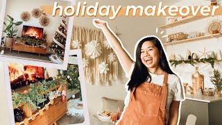 EXTREME HOLIDAY APARTMENT MAKEOVER + EASY DIY DECOR  Boho Scandinavian Christmas Style *FESTIVE*